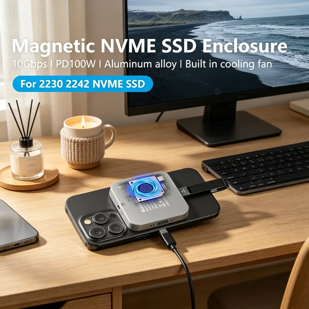 Luxuriant Magnetic M2 2230 2242 NVMe SSD Enclosure with Hush Silent Cooling C NVMe PCIE Ssd Case for Iphone Mac
Luxuriant Magnetic M2 2230 2242 NVMe SSD Enclosure with Hush Silent Cooling C NVMe PCIE Ssd Case for Iphone Mac