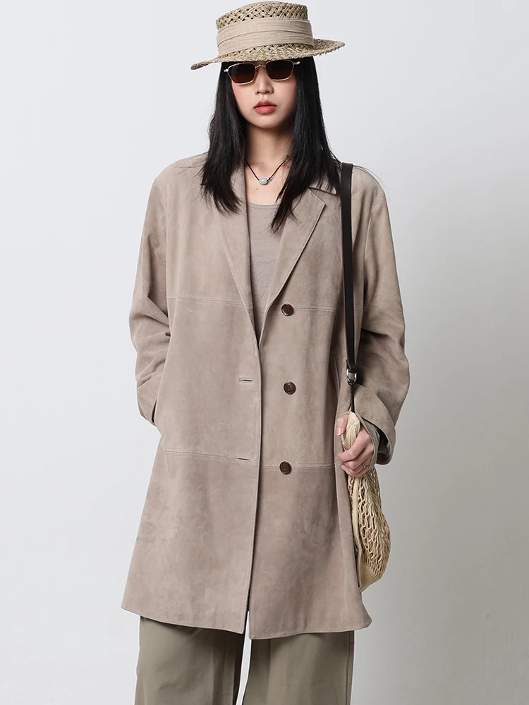 Casual Long Genuine Leather Windbreaker Jackets for Women Spring Autumn High-end Simple Vintage Loose Real Sheepskin Suede Coat
Casual Long Genuine Leather Windbreaker Jackets for Women Spring Autumn High-end Simple Vintage Loose Real Sheepskin Suede Coat