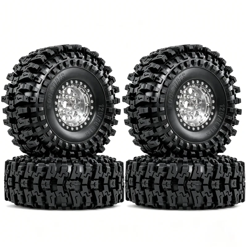 4PCS 1.9" Metal Beadlock Wheels w/ 120mm Rubber Tires for 1/10 TRX4/6 Axial SCX10 II 90046 III Gen7/8 RC Crawler Car
4PCS 1.9" Metal Beadlock Wheels w/ 120mm Rubber Tires for 1/10 TRX4/6 Axial SCX10 II 90046 III Gen7/8 RC Crawler Car
