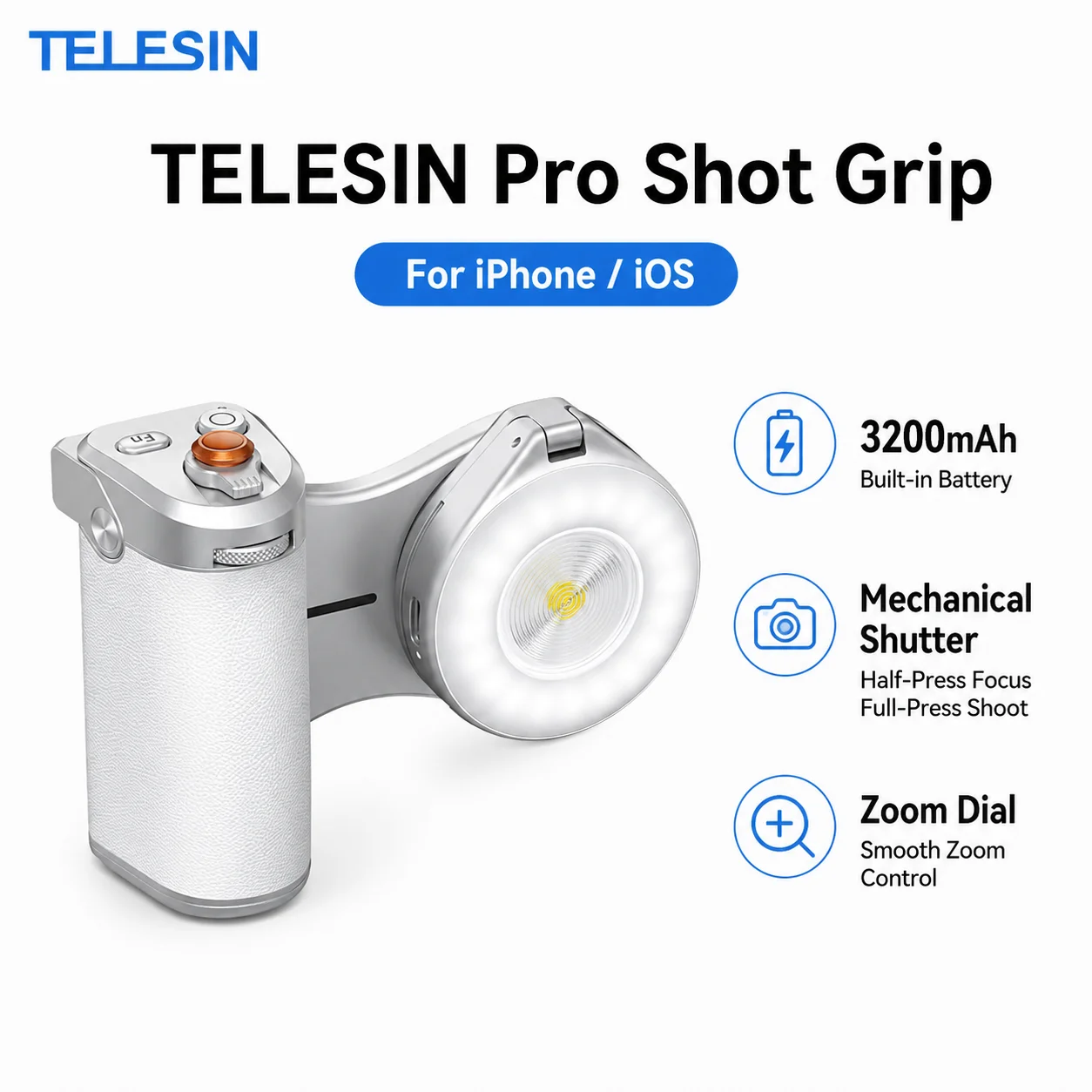 TELESIN Pro Shot Imaging Grip for Iphone 12-17 Series (ios26)
TELESIN Pro Shot Imaging Grip for Iphone 12-17 Series (ios26)