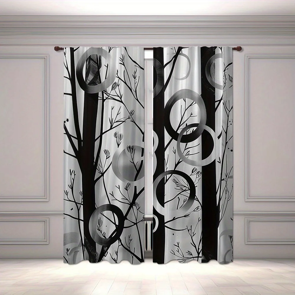2pcs Tree Branch Curtains Black White Silver Circle Abstract Nature Print Drape Modern Living Room Window Treatment Minimalist
2pcs Tree Branch Curtains Black White Silver Circle Abstract Nature Print Drape Modern Living Room Window Treatment Minimalist