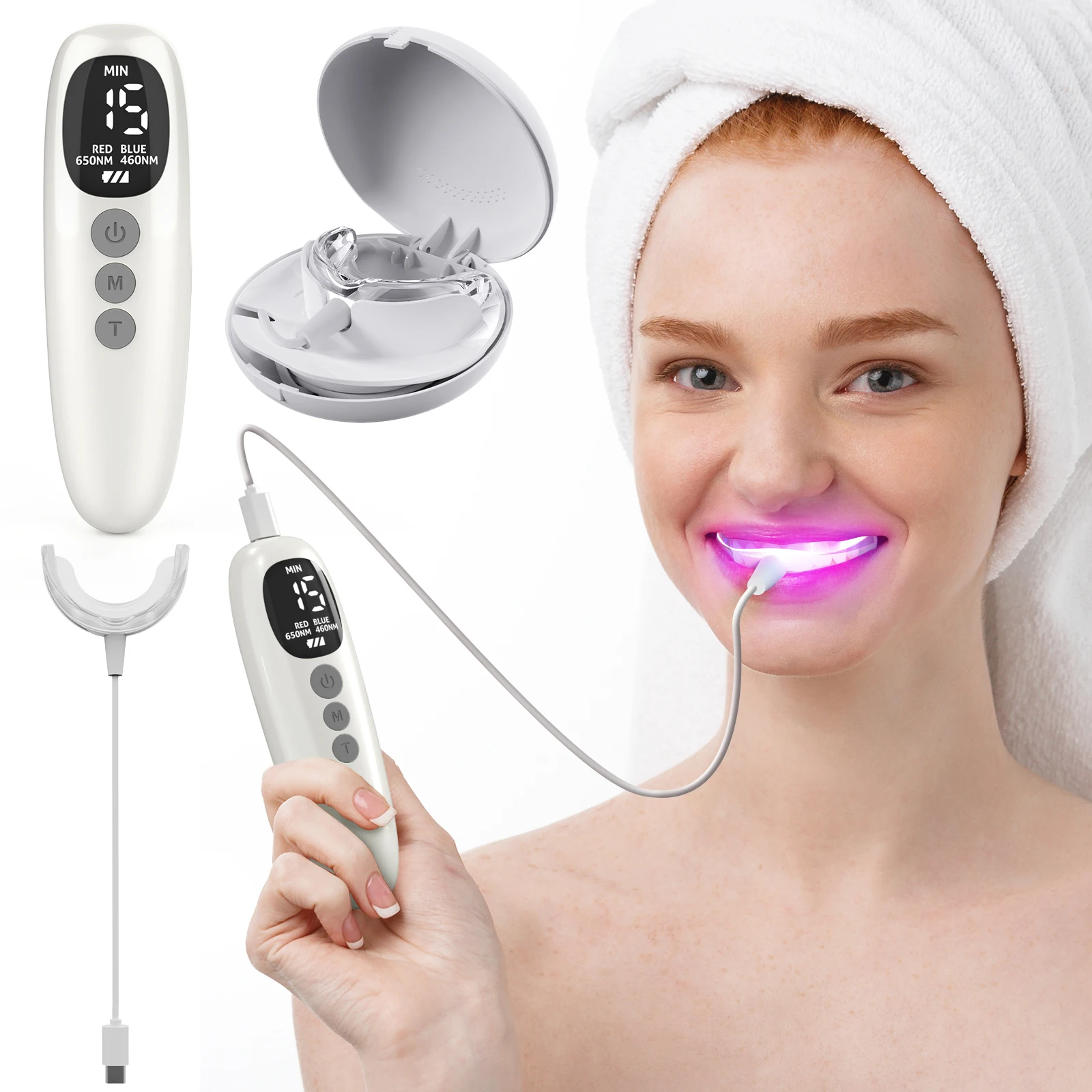 Dental Teeth Whitening Accelerator 650nm RED+Blue Light Therapy for Gums LEDs Periodontal Light Gum Health Repair Bleeding Gums
Dental Teeth Whitening Accelerator 650nm RED+Blue Light Therapy for Gums LEDs Periodontal Light Gum Health Repair Bleeding Gums