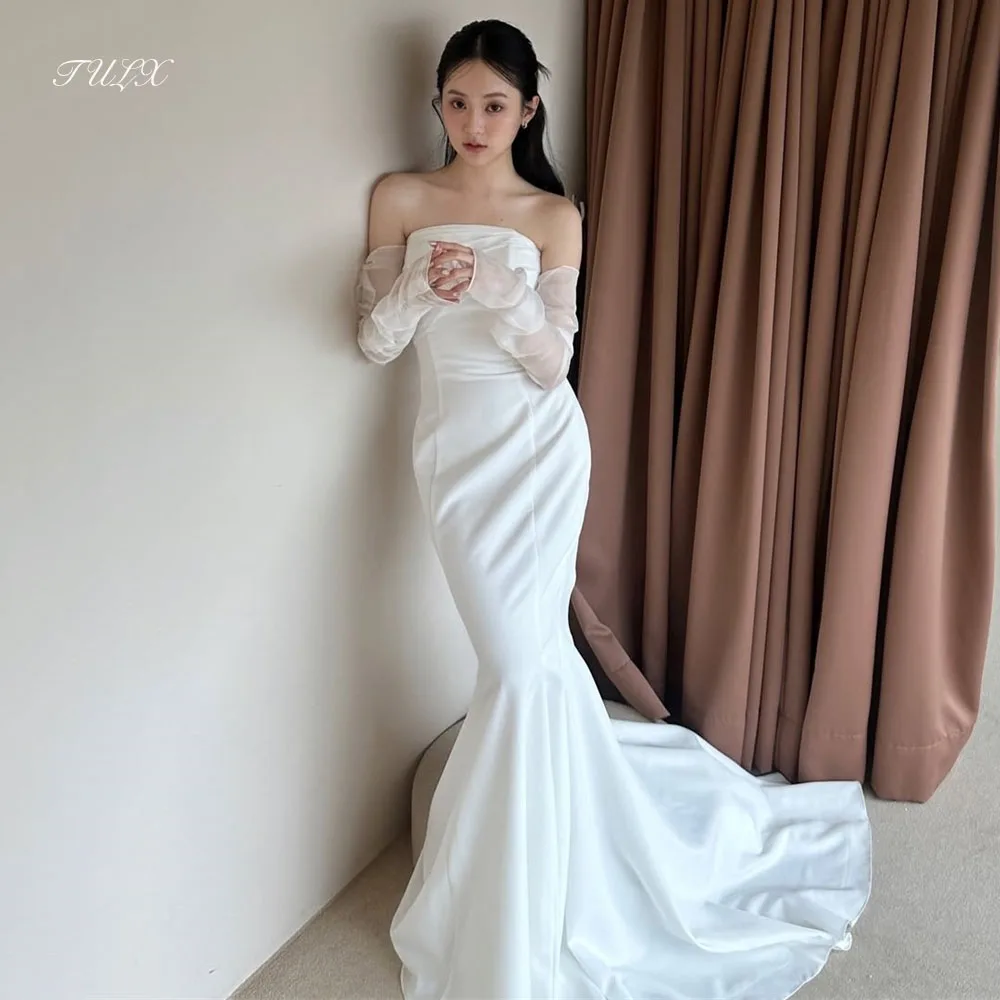 TULX Elegant Mermaid White Wedding Dresses Korea Photo Shoot Strapless Set Sleeves Long Bridal Gown Corset Customized 웨딩드레스 2026
TULX Elegant Mermaid White Wedding Dresses Korea Photo Shoot Strapless Set Sleeves Long Bridal Gown Corset Customized 웨딩드레스 2026