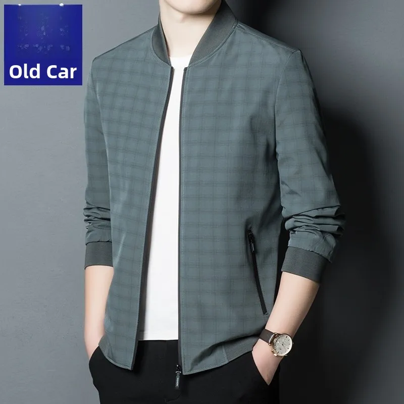 Spring Autumn Plaid Jaet Men's Thin Baseball Collar Busin Midlife Dad Clothes Outerwear Faion Urban Sle Waterproof
Spring Autumn Plaid Jaet Men's Thin Baseball Collar Busin Midlife Dad Clothes Outerwear Faion Urban Sle Waterproof