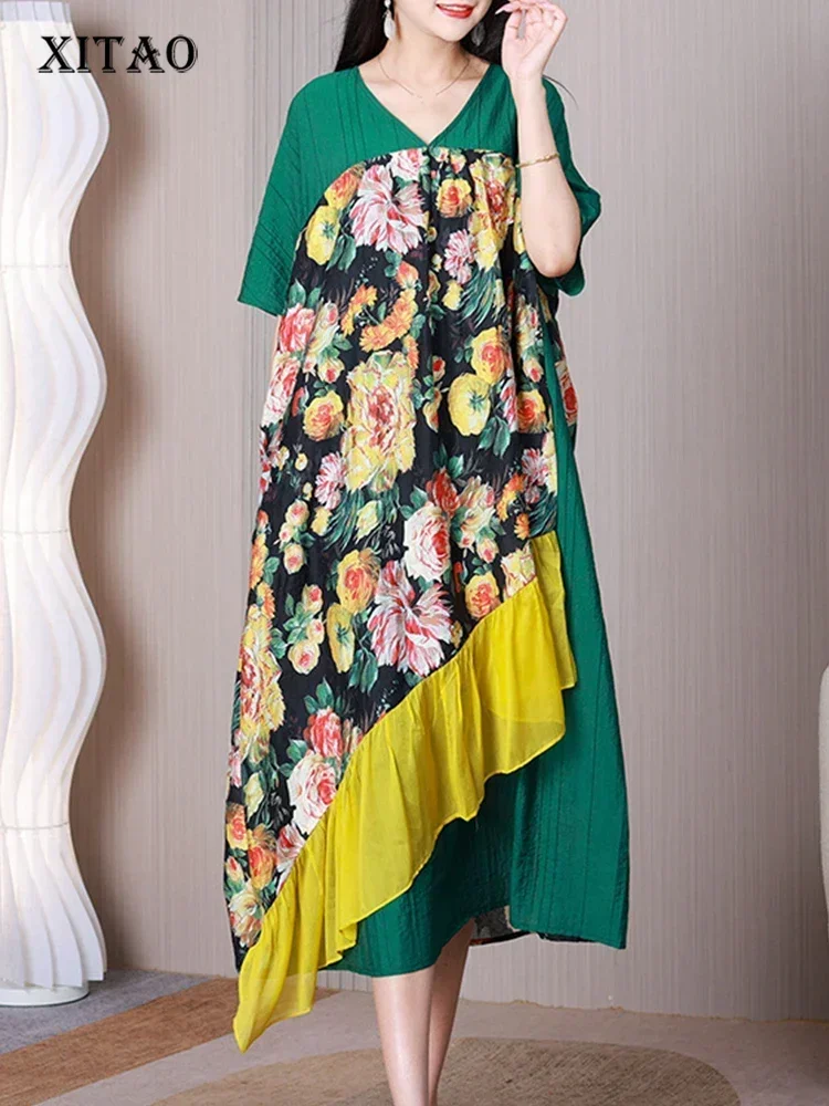 XITAO Casual Patchwork Print Dress Korea 2025 Summer New Arrival Personality Fashion Loose V-neck Short Sleeve Dress WLD20049
XITAO Casual Patchwork Print Dress Korea 2025 Summer New Arrival Personality Fashion Loose V-neck Short Sleeve Dress WLD20049