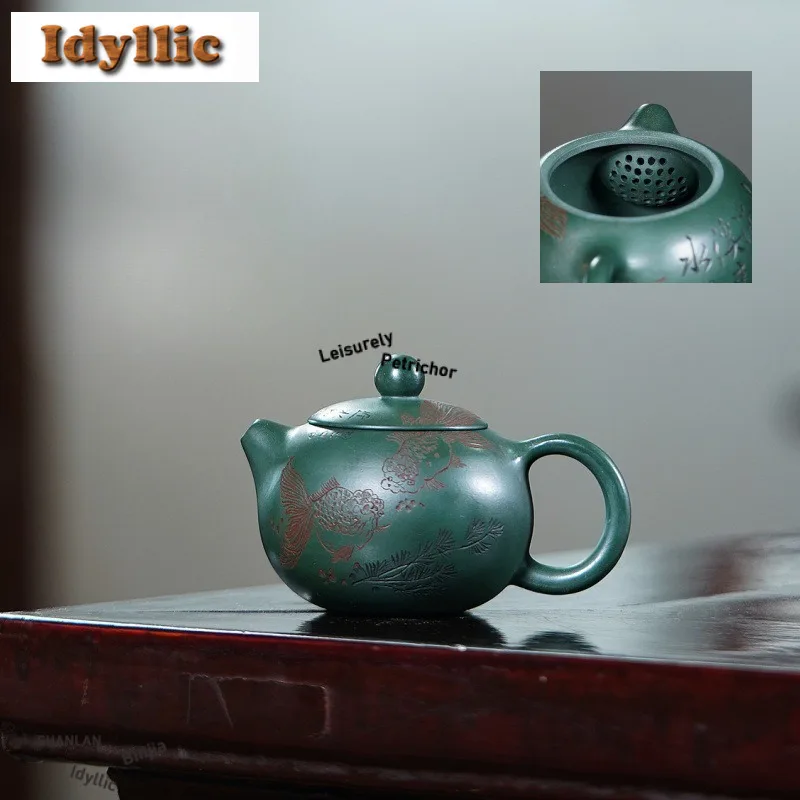 120 мл чайники ручной работы Исин из фиолетовой глины, горшок Xishi ручной работы, чайник из сырой руды и зеленой грязи с ситечком, китайский чайный сервиз Zisha, ремесло
120 мл чайники ручной работы Исин из фиолетовой глины, горшок Xishi ручной работы, чайник из сырой руды и зеленой грязи с ситечком, китайский чайный сервиз Zisha, ремесло