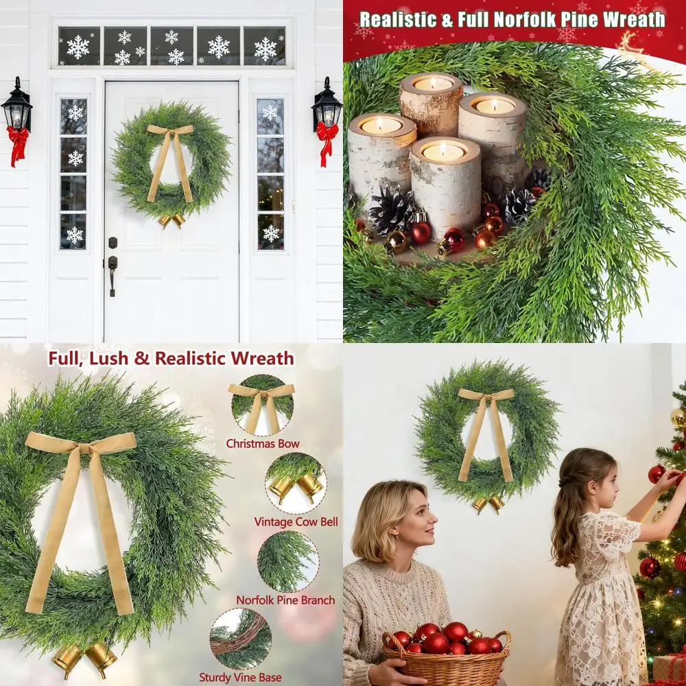 24-inch Gold Bow and Cowbell Christmas Wreaths with Lights, Perfect for Front Door and Indoor/Outdoor Holiday Decor
24-inch Gold Bow and Cowbell Christmas Wreaths with Lights, Perfect for Front Door and Indoor/Outdoor Holiday Decor