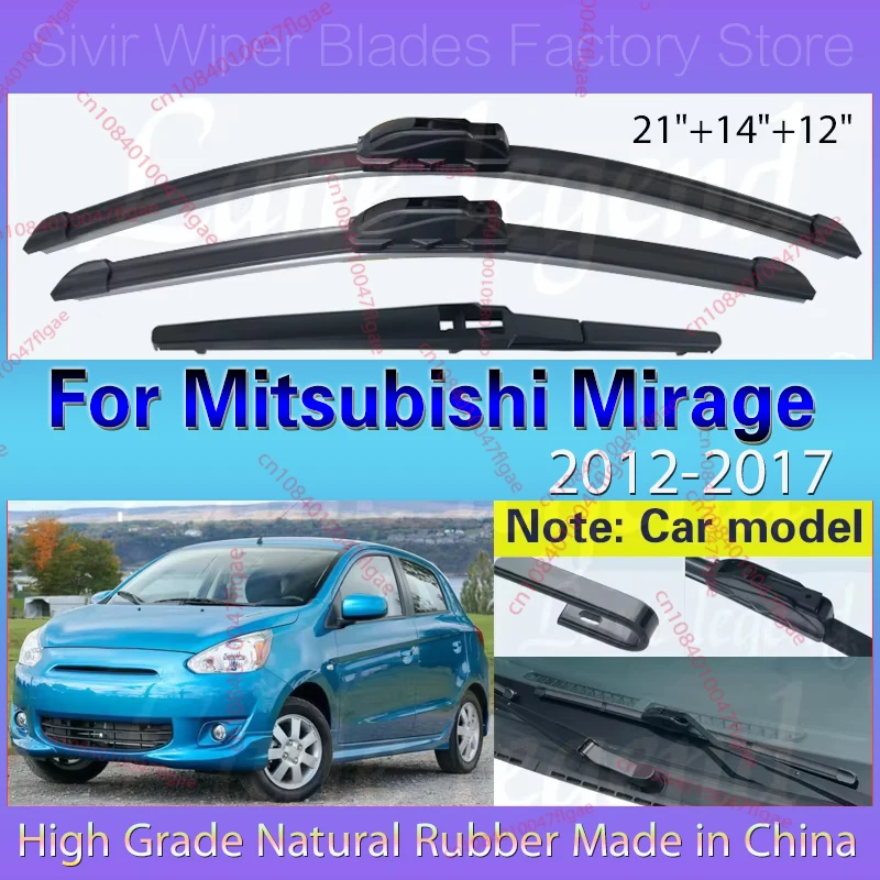 For Mitsubishi Mirage 2012 - 2017 Car Front Rear Wiper Blades Soft Rubber Windscreen Auto Windshield 21"+14"+12" Car Accessories
For Mitsubishi Mirage 2012 - 2017 Car Front Rear Wiper Blades Soft Rubber Windscreen Auto Windshield 21"+14"+12" Car Accessories