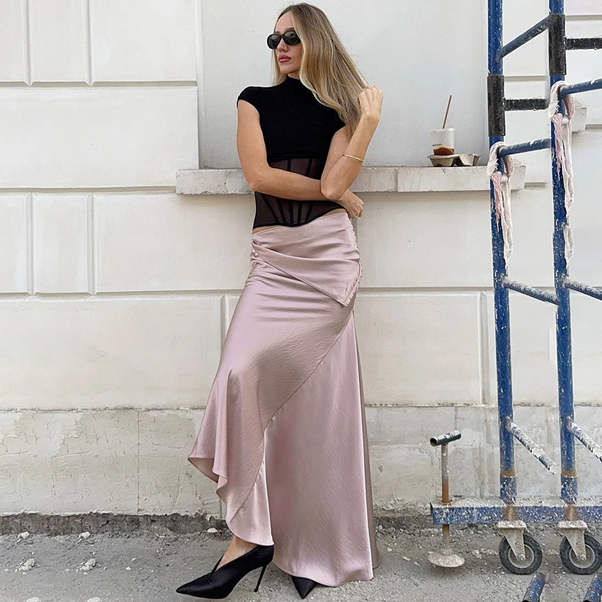 Linad элегантные розовые атласные длинные юбки женские осенние уличные шикарные юбки нестандартной формы с высокой талией 2025 офисные женские шелковые юбки женские
Linad элегантные розовые атласные длинные юбки женские осенние уличные шикарные юбки нестандартной формы с высокой талией 2025 офисные женские шелковые юбки женские