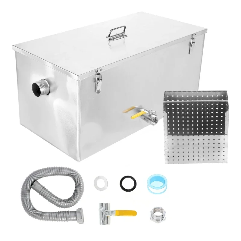 Stainless Steel Grease Interceptor Grease Trap Water Oil Trap Filter Separator Kitchen Waste Water Treatment for Restaurant Home
Stainless Steel Grease Interceptor Grease Trap Water Oil Trap Filter Separator Kitchen Waste Water Treatment for Restaurant Home