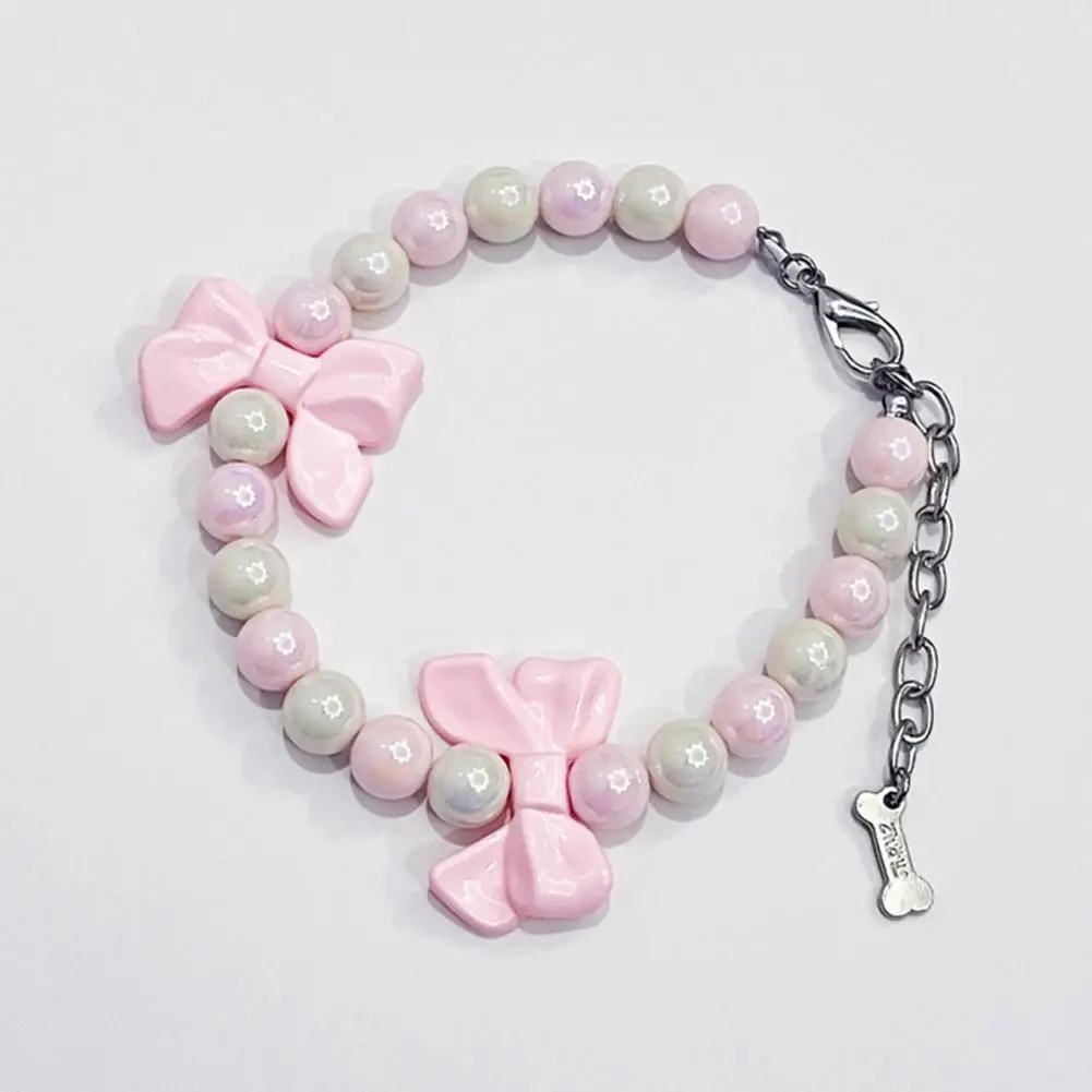 Dog Collar With Artificial Pearls Pink Bow Pet Necklace Collar With Pearl Decoration For Female Dogs Cats Adjustable For Wedding
Dog Collar With Artificial Pearls Pink Bow Pet Necklace Collar With Pearl Decoration For Female Dogs Cats Adjustable For Wedding