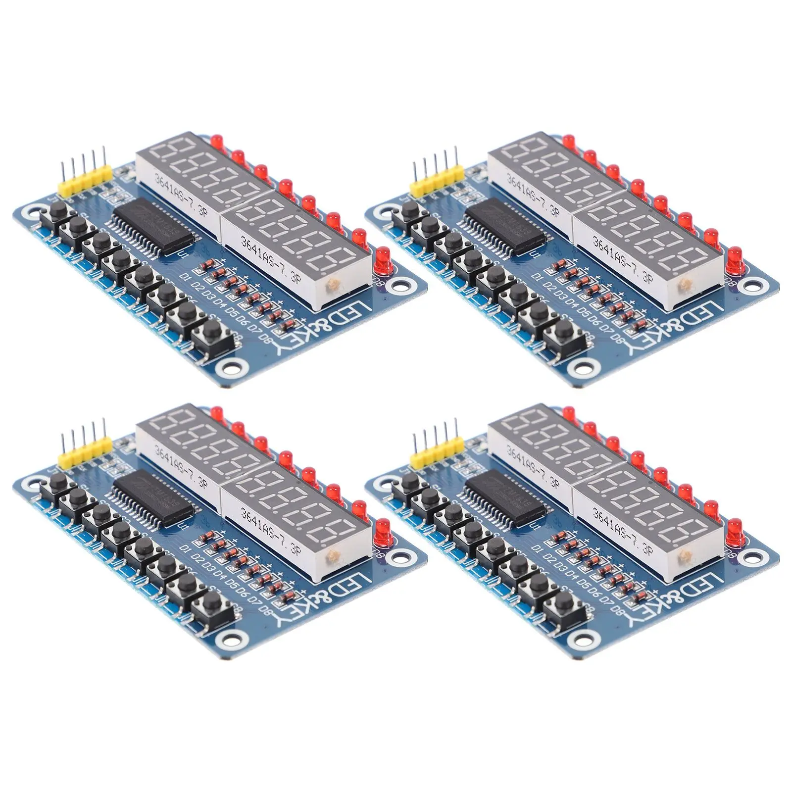 4pcs 8-bit Display Module Digital Number Board Key Tube Pcb Modules for Microcontroller TM1638 Display Module with Keys
4pcs 8-bit Display Module Digital Number Board Key Tube Pcb Modules for Microcontroller TM1638 Display Module with Keys