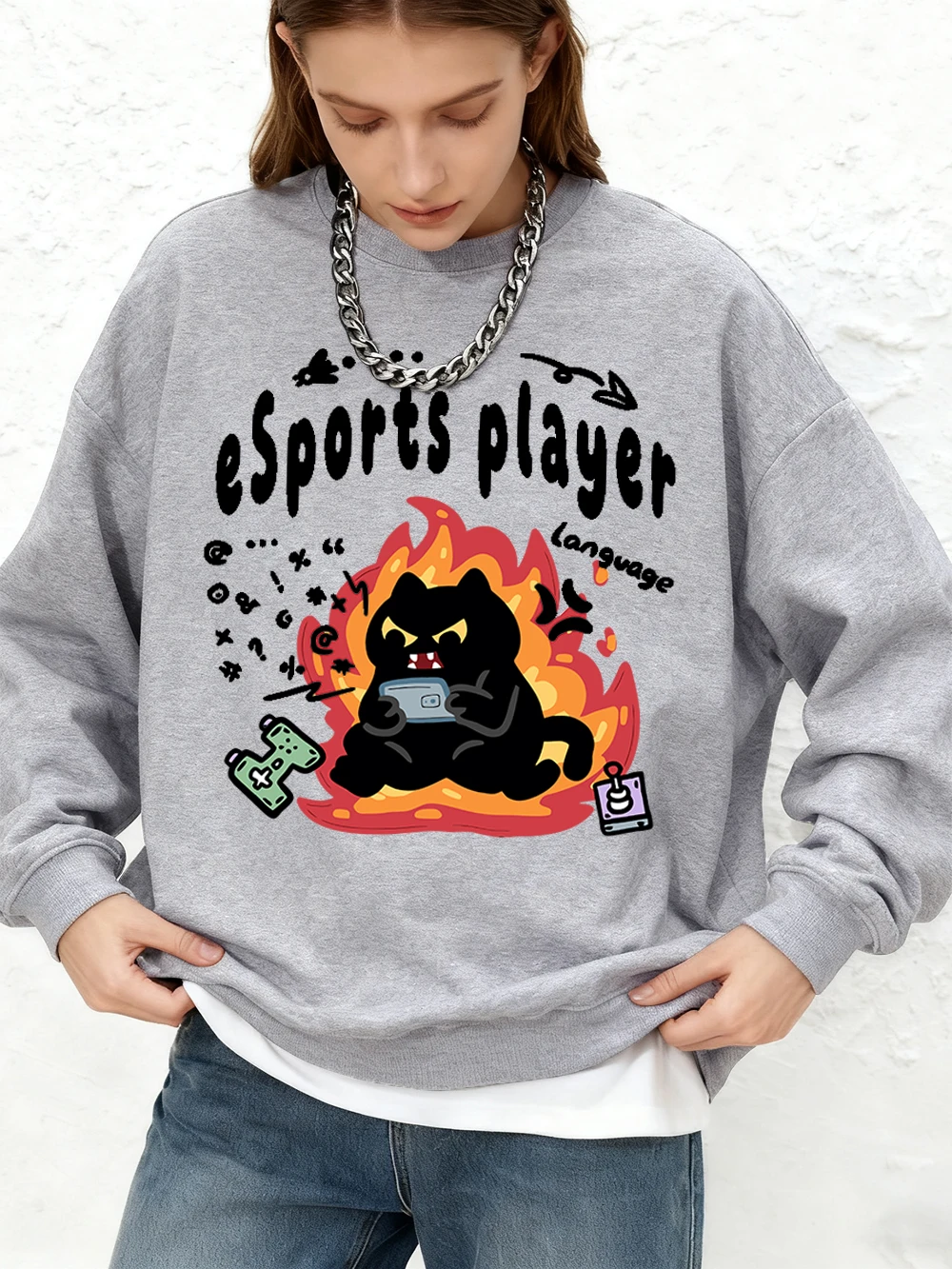 Толстовки с принтом кошек для киберспортеров, женские повседневные толстовки с круглым вырезом, оверсайз, теплые пуловеры с длинными рукавами, осенняя одежда для бега
Толстовки с принтом кошек для киберспортеров, женские повседневные толстовки с круглым вырезом, оверсайз, теплые пуловеры с длинными рукавами, осенняя одежда для бега