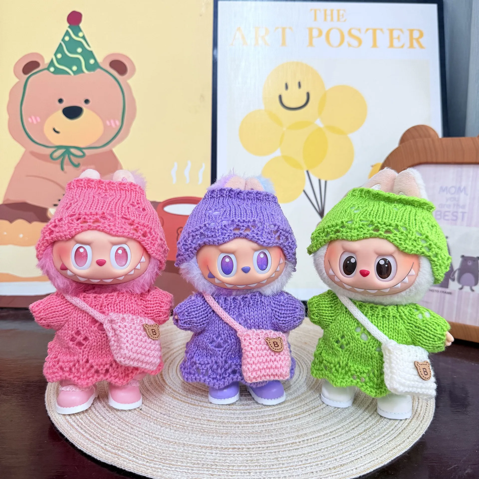 Clothes For Labubu 15/17Cm Dolls Gen 1-3 Knitted Woolen Clothing With Crossbody Small Bag Princess Shoes Set Apparel Hanging
Clothes For Labubu 15/17Cm Dolls Gen 1-3 Knitted Woolen Clothing With Crossbody Small Bag Princess Shoes Set Apparel Hanging