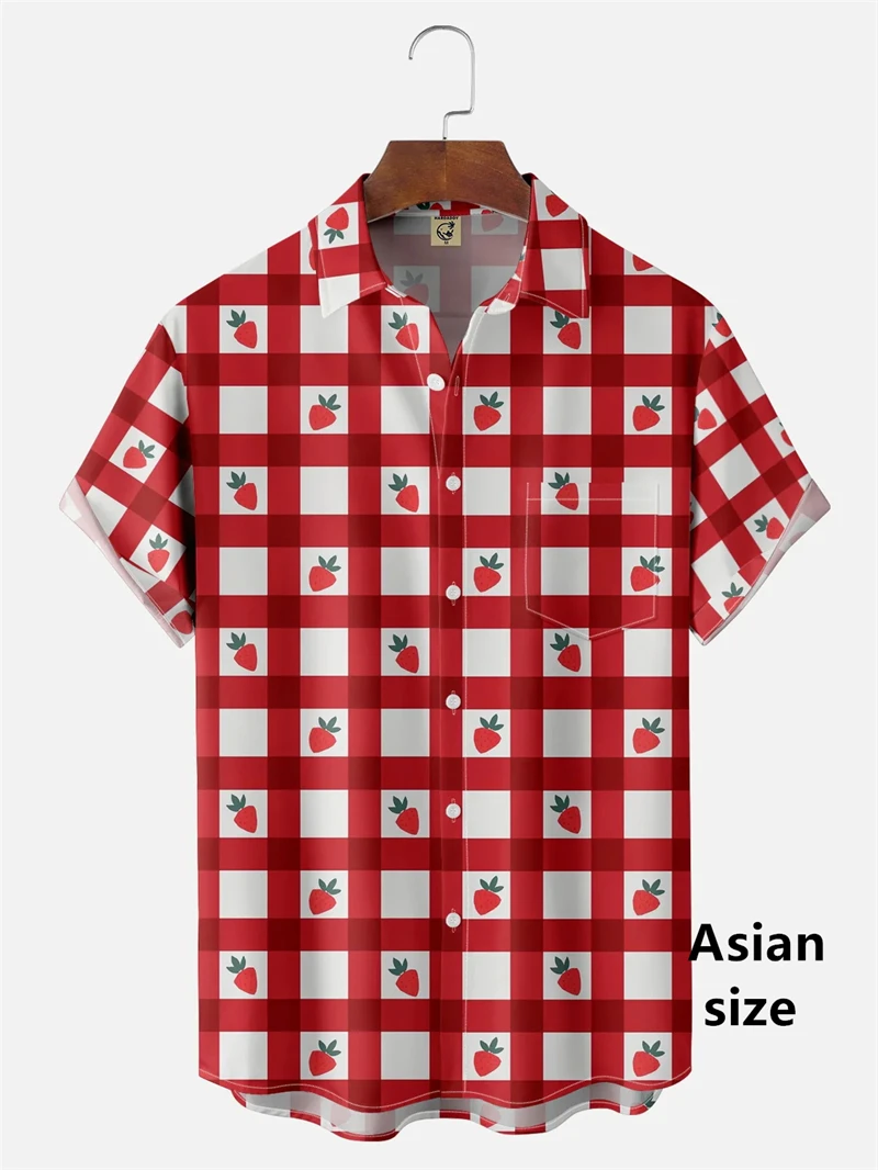3d Printed Strawberry Pattern Hawaiian Shirts Men Women Summer Fashion Beach Button Up Lapel Shirt Button Short Sleeve Blouse
3d Printed Strawberry Pattern Hawaiian Shirts Men Women Summer Fashion Beach Button Up Lapel Shirt Button Short Sleeve Blouse