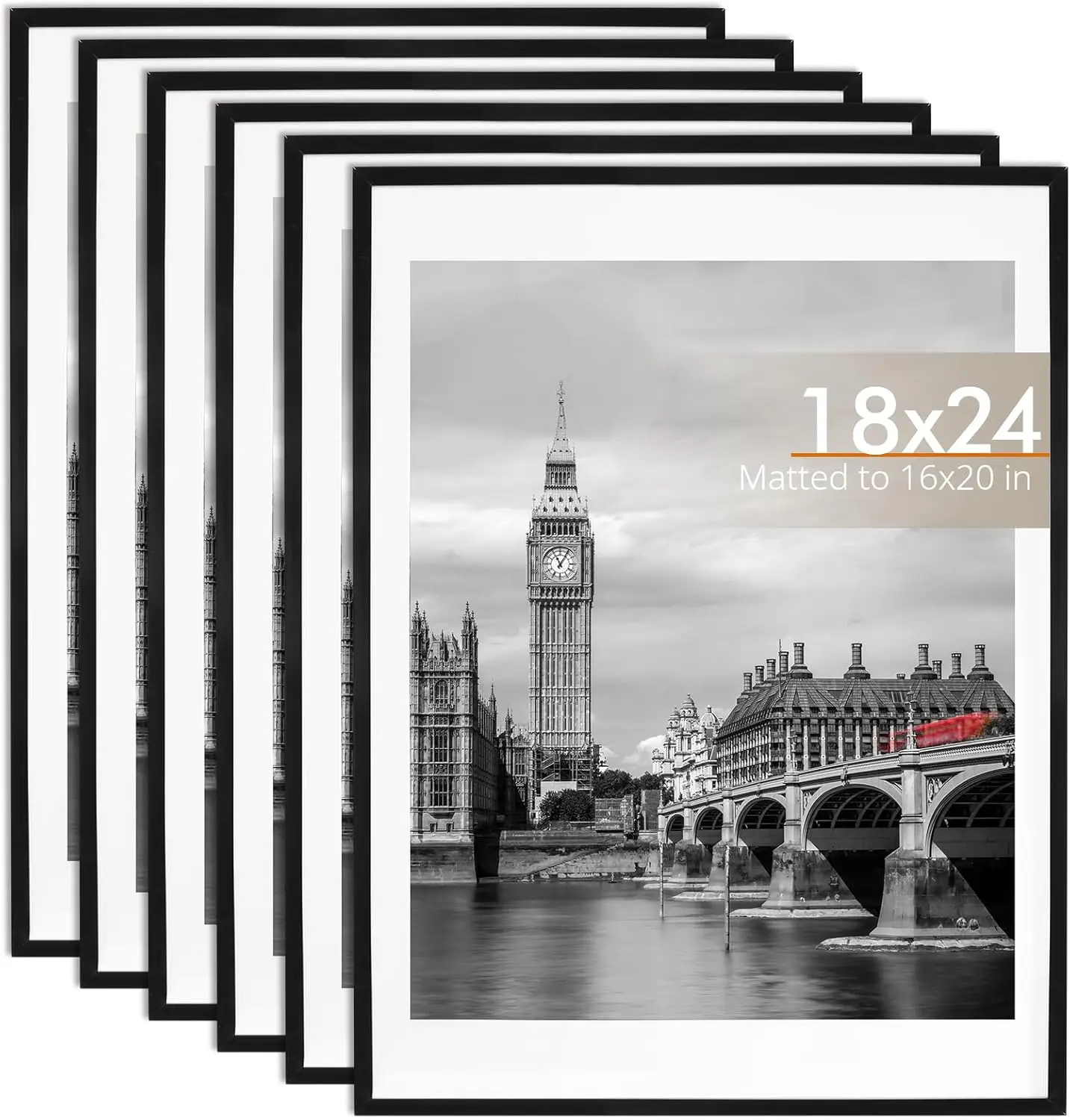 Set of 6 Shatterproof 18x24 Poster Frames with Thin Border, Lightweight for Wall Gallery Display, Black
Set of 6 Shatterproof 18x24 Poster Frames with Thin Border, Lightweight for Wall Gallery Display, Black