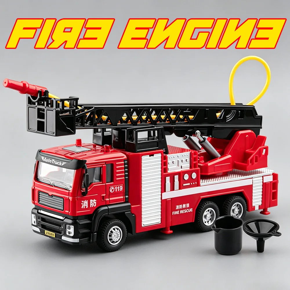 1:50 Water Tank Aerial Ladder Fire Truck Diecast Alloy Toys Model Car Sound Light Pull Back One Click Water Spray Cars Kids Gift
1:50 Water Tank Aerial Ladder Fire Truck Diecast Alloy Toys Model Car Sound Light Pull Back One Click Water Spray Cars Kids Gift