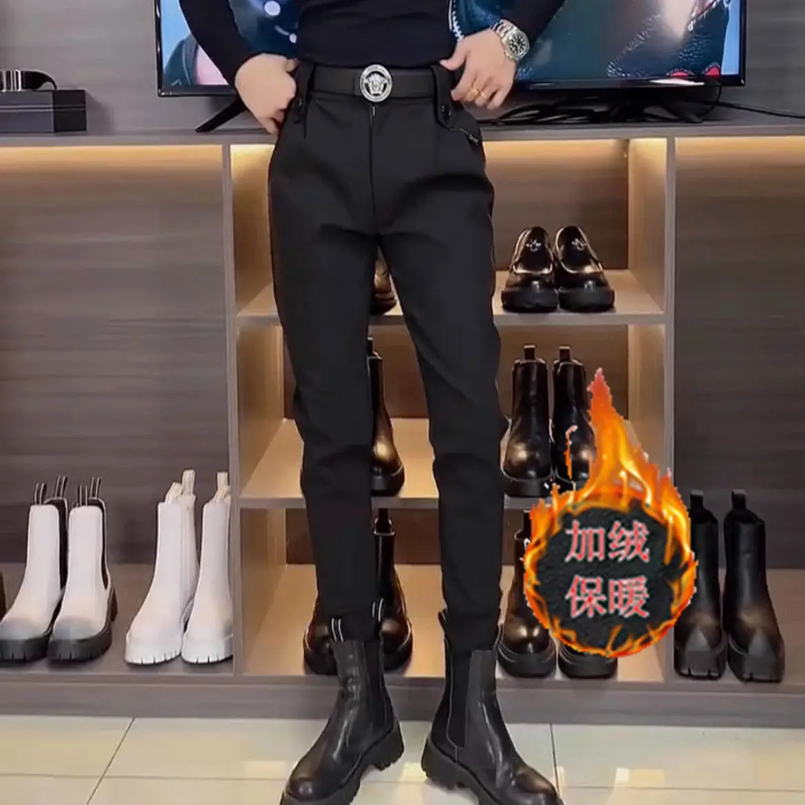 Bla Fce Lined Slim Fit Men's Casual Pants Autumn Winter Harajuku Sle Trousers Trendy Bootcut Pants Leisure Trou...
Bla Fce Lined Slim Fit Men's Casual Pants Autumn Winter Harajuku Sle Trousers Trendy Bootcut Pants Leisure Trou...