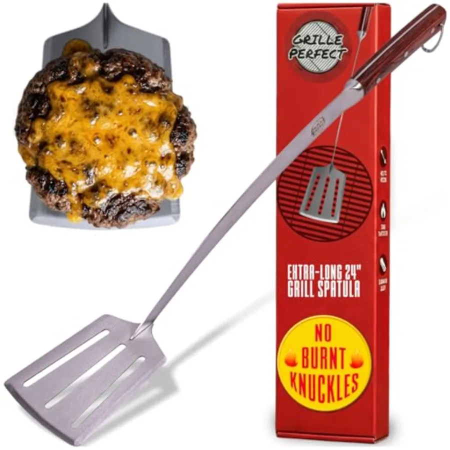 Grill 24-inch er Long for Barbecue Griddle and Fire Pit Extra Strong Curved Neck Premium Hardwood Handle Large Stainl Steel Bla
Grill 24-inch er Long for Barbecue Griddle and Fire Pit Extra Strong Curved Neck Premium Hardwood Handle Large Stainl Steel Bla