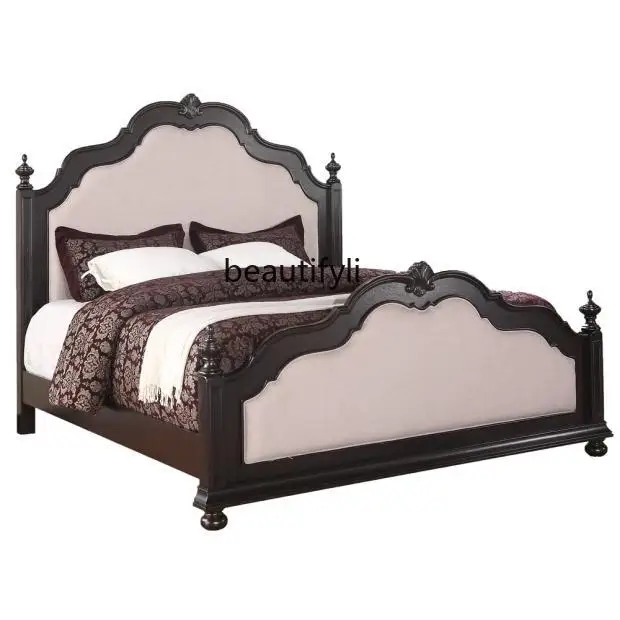 French Retro Solid Wood Double Bed Light Luxury and Simplicity Master Bedroom Villa Antique Style High Backrest Soft Pack Bed
French Retro Solid Wood Double Bed Light Luxury and Simplicity Master Bedroom Villa Antique Style High Backrest Soft Pack Bed