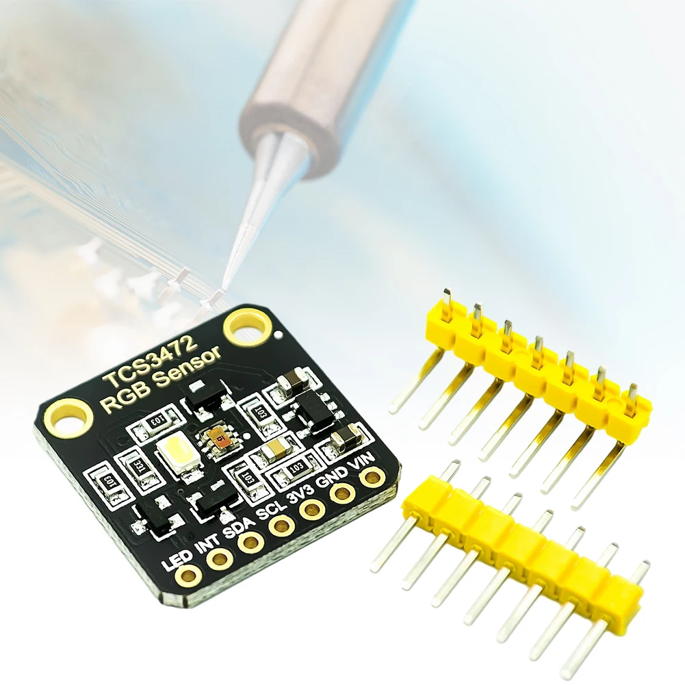 TCS34725 RGB Color Detector Sensor Module IIC Development Board for Arduino and STM32 with High Precision Measurement
TCS34725 RGB Color Detector Sensor Module IIC Development Board for Arduino and STM32 with High Precision Measurement