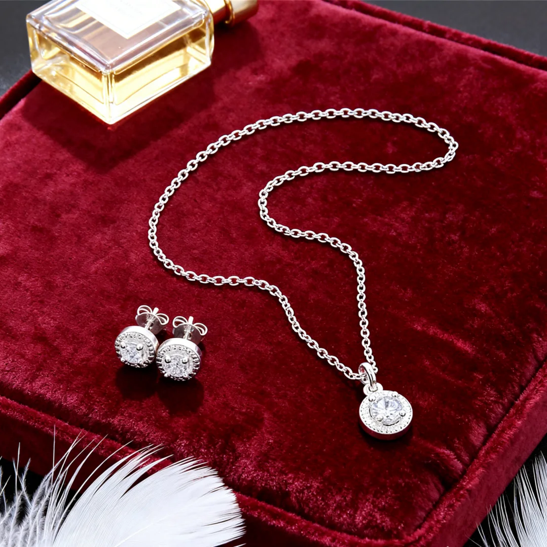 New Arrive 925 Sterling Silver Minimalist Shiny Crystal Necklaces Earrings For Women Versatile Jewelry Sets Christmas Gifts
New Arrive 925 Sterling Silver Minimalist Shiny Crystal Necklaces Earrings For Women Versatile Jewelry Sets Christmas Gifts