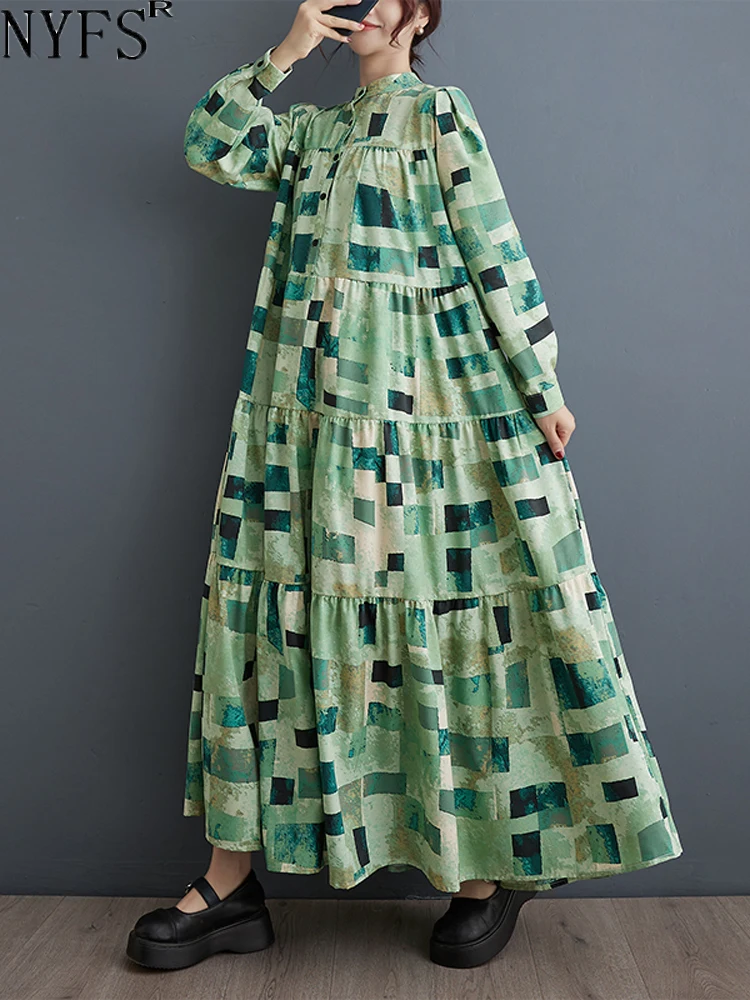 NYFS 2024 New Spring Korean Womens Dresses Vestidos Robe Elbise Loose Plus Size Patchwork Print Long Dress
NYFS 2024 New Spring Korean Womens Dresses Vestidos Robe Elbise Loose Plus Size Patchwork Print Long Dress