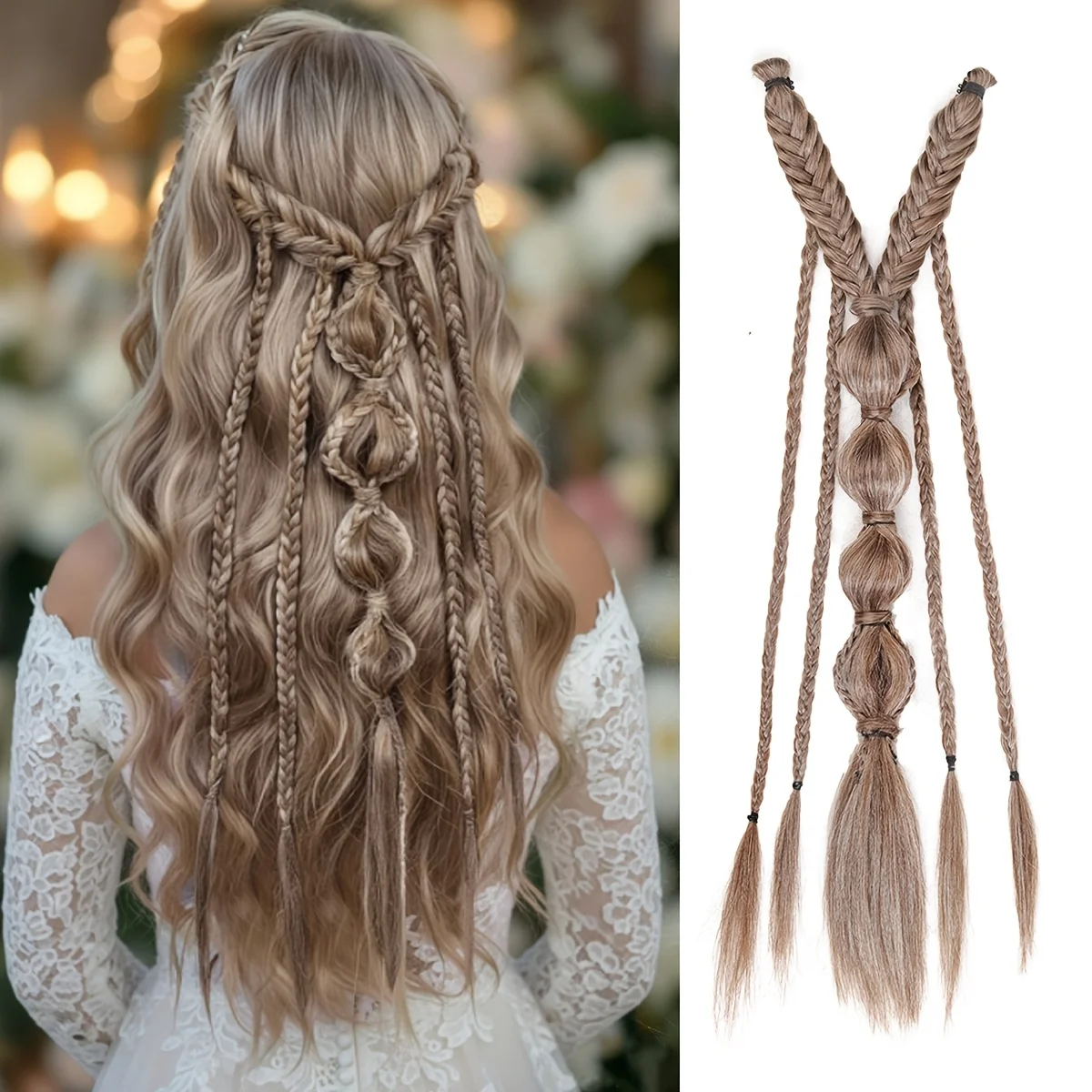 AFEELS Bohemian Bubble Braid Ponytail Wig for Women - Braided Synthetic Hair with Elastic Band, Y2K Bubble Braid for Renaissance Weddings, Festivals, Weddings and Daily Hairstyles
AFEELS Bohemian Bubble Braid Ponytail Wig for Women - Braided Synthetic Hair with Elastic Band, Y2K Bubble Braid for Renaissance Weddings, Festivals, Weddings and Daily Hairstyles