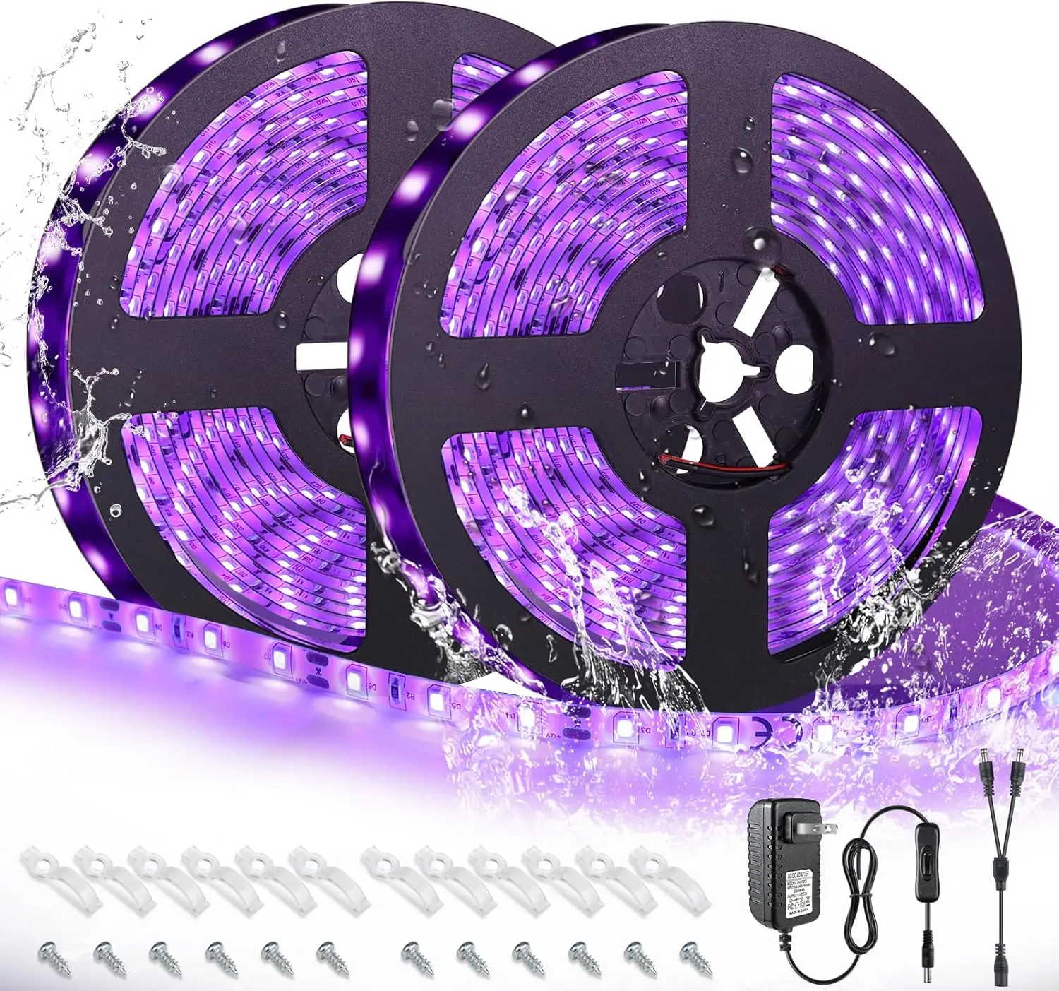 Waterproof IP65 , UV Strip with 12V Power Supply , 395nm-405nm, Outdoor Halloween decorations, Fluorescent balls, dark parties
Waterproof IP65 , UV Strip with 12V Power Supply , 395nm-405nm, Outdoor Halloween decorations, Fluorescent balls, dark parties