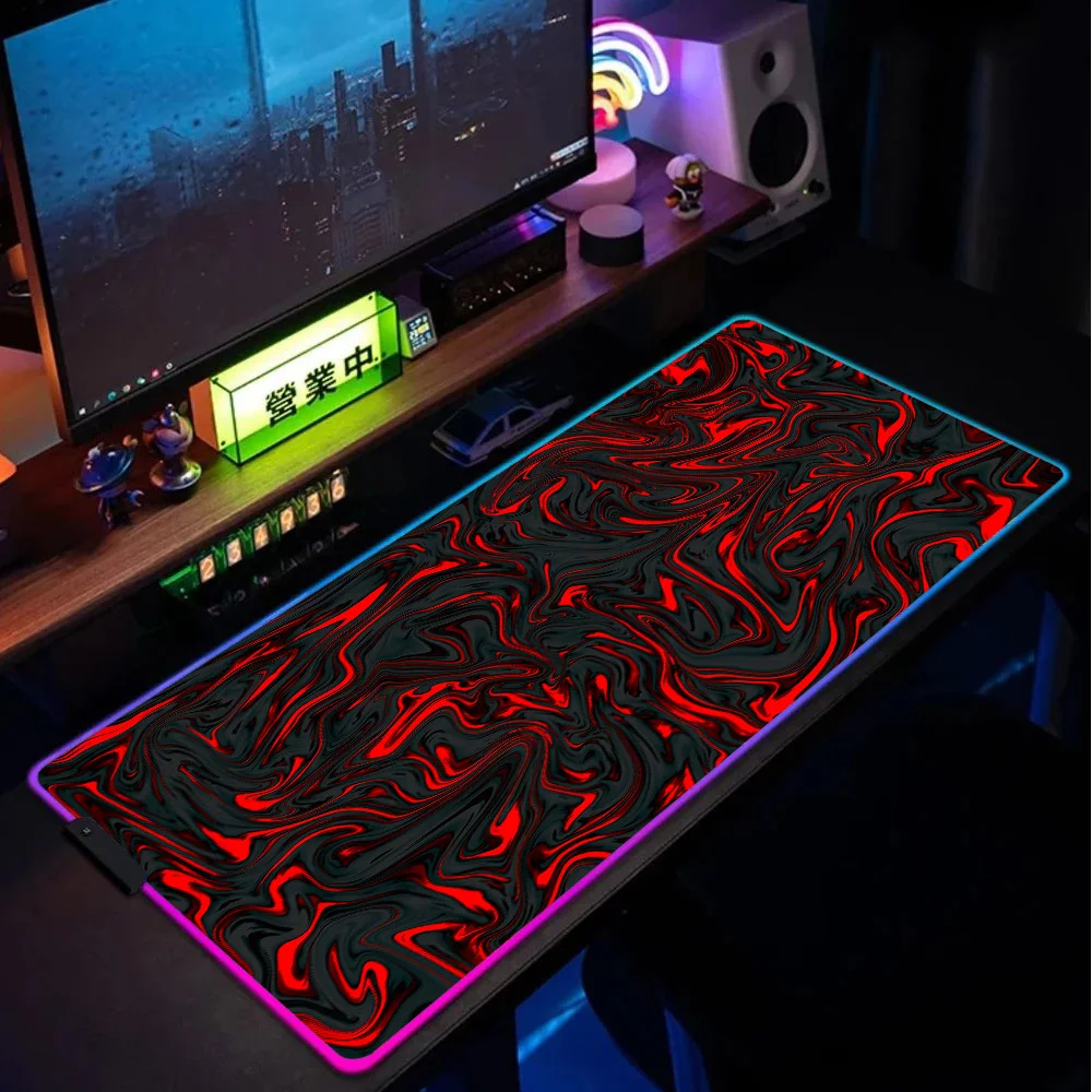 Коврик для мыши RGB с красно-черным мраморным узором, подсветкой, для игрового стола, аксессуар для ПК геймеров
Коврик для мыши RGB с красно-черным мраморным узором, подсветкой, для игрового стола, аксессуар для ПК геймеров