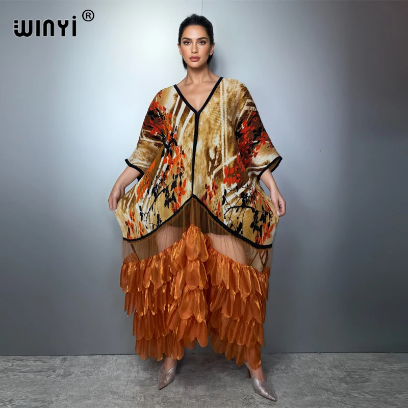 WINYI Pleated Elastic Loose Dress Beach Cover up Middle East Abaya Dubai Luxury Party Caftan Evening Muslim Woman Kaftan
WINYI Pleated Elastic Loose Dress Beach Cover up Middle East Abaya Dubai Luxury Party Caftan Evening Muslim Woman Kaftan