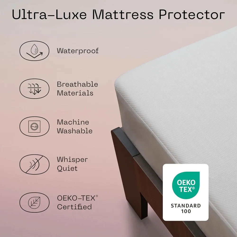 Waterproof Mattress Protector Queen, Smooth Top Mattress Pad, Waterproof Mattress Cover, 18" Deep
Waterproof Mattress Protector Queen, Smooth Top Mattress Pad, Waterproof Mattress Cover, 18" Deep