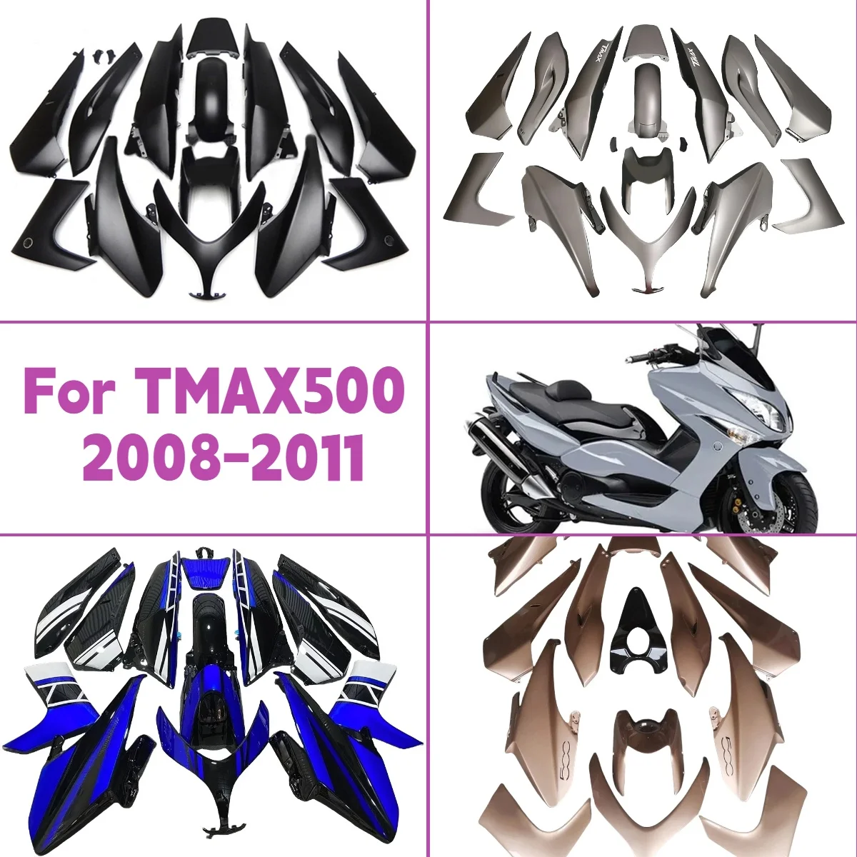 Комплект пластиковых обтекателей для Yamaha TMAX500 2008-2011 с ABS-пластиком, простая установка, полный комплект обшивки мотоцикла TMAX 500 (08-11)
Комплект пластиковых обтекателей для Yamaha TMAX500 2008-2011 с ABS-пластиком, простая установка, полный комплект обшивки мотоцикла TMAX 500 (08-11)