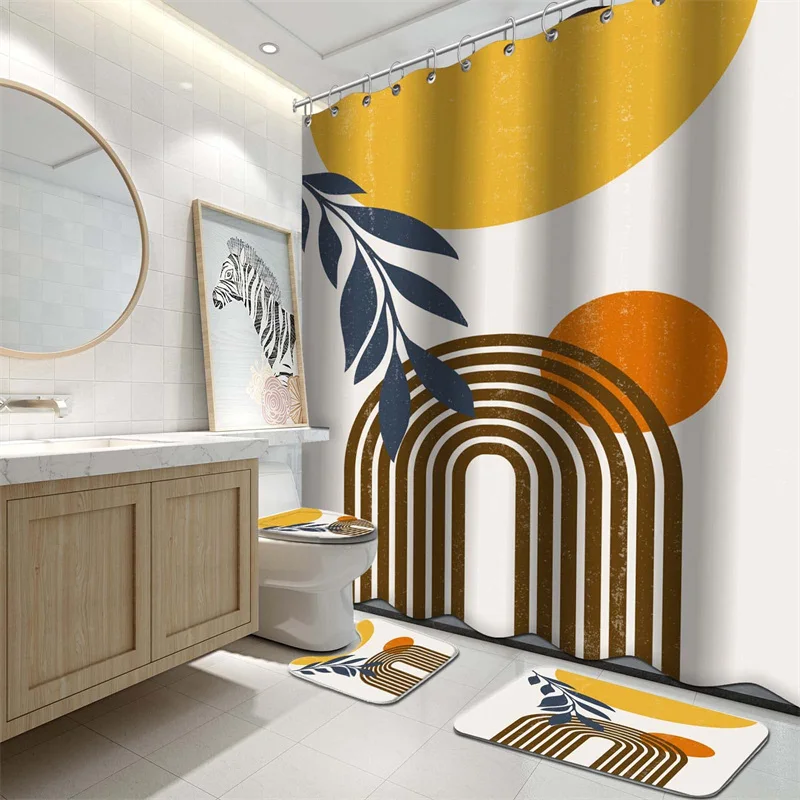 Abstract Shower Curtain Modern Boho Shower Curtains for Bathroom Geometric Anti-slip Carpet Waterproof Bathroom Sets with Rugs
Abstract Shower Curtain Modern Boho Shower Curtains for Bathroom Geometric Anti-slip Carpet Waterproof Bathroom Sets with Rugs