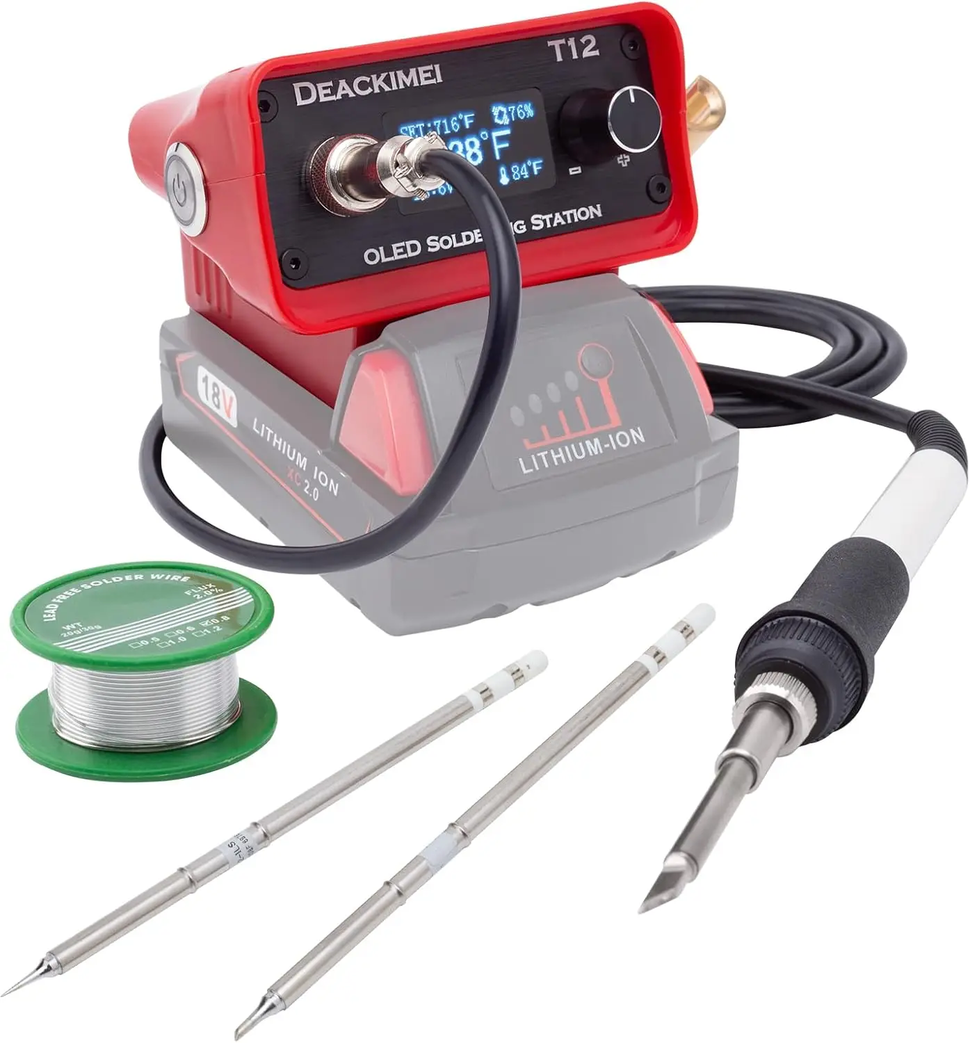 Cordless Soldering Iron Station for Milwaukee 18V Battery with 3 Tips, Fast Heating Lead-Free Solder, Adjustable Temp Control
Cordless Soldering Iron Station for Milwaukee 18V Battery with 3 Tips, Fast Heating Lead-Free Solder, Adjustable Temp Control