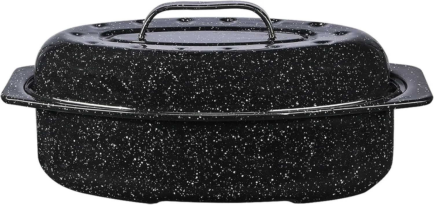 13-Inch Oval Roaster with Lid, Enameled Steel, Holds 7 lb Poultry, Heat Resistant to 932°F, Perfect for Two
13-Inch Oval Roaster with Lid, Enameled Steel, Holds 7 lb Poultry, Heat Resistant to 932°F, Perfect for Two