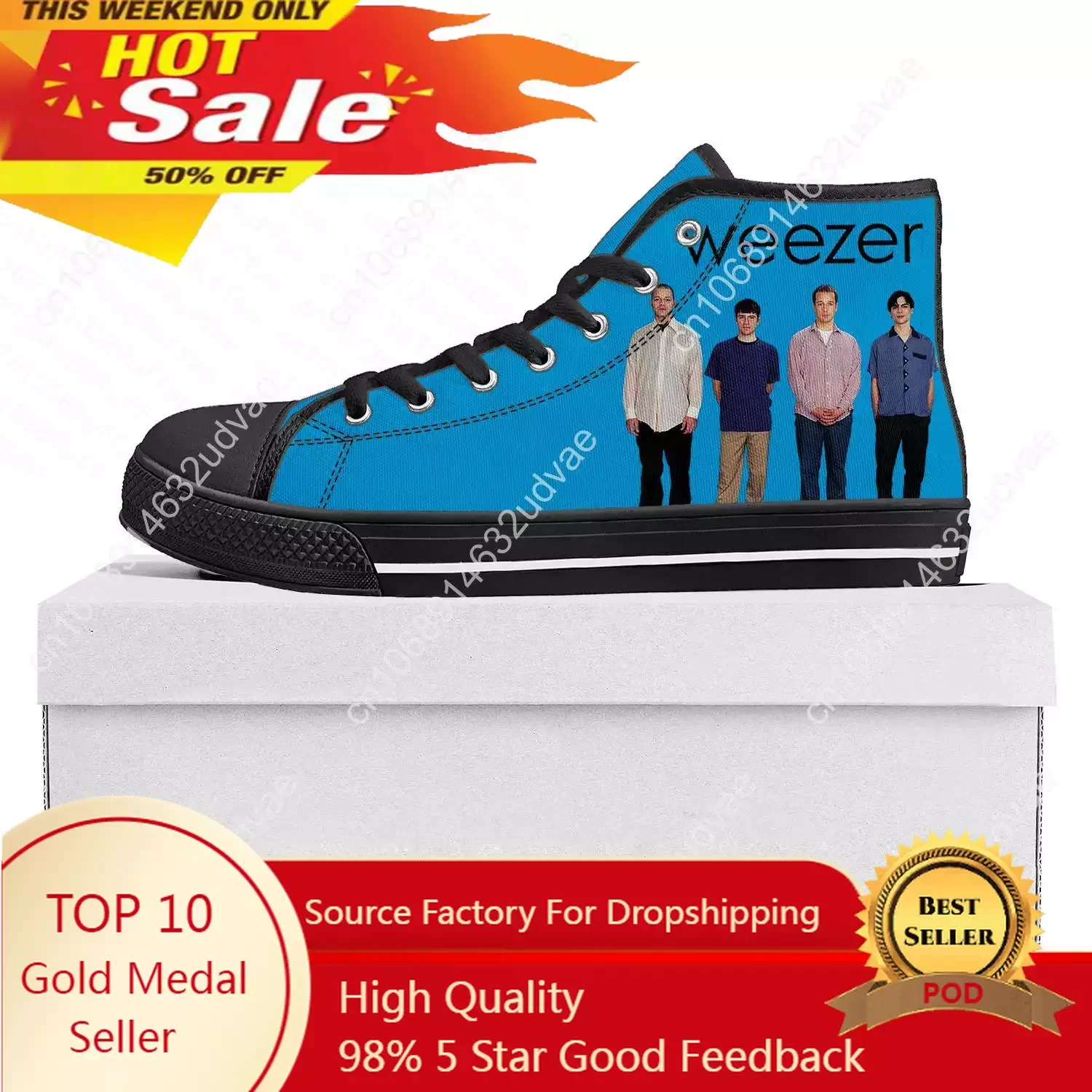 Weezer Pop Rock Band High Top High Quality Sneakers Mens Womens Teenager Canvas Sneaker Casual Couple Shoes Custom Shoe Black
Weezer Pop Rock Band High Top High Quality Sneakers Mens Womens Teenager Canvas Sneaker Casual Couple Shoes Custom Shoe Black