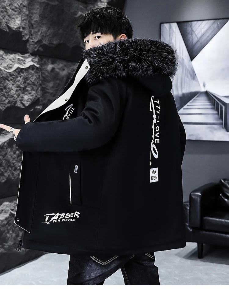 Men's Winter Thiened Warm Hooded Parka Coat Mid-Length Fce-Lined Cotton Jaet Faionable Casual Urban Sle
Men's Winter Thiened Warm Hooded Parka Coat Mid-Length Fce-Lined Cotton Jaet Faionable Casual Urban Sle