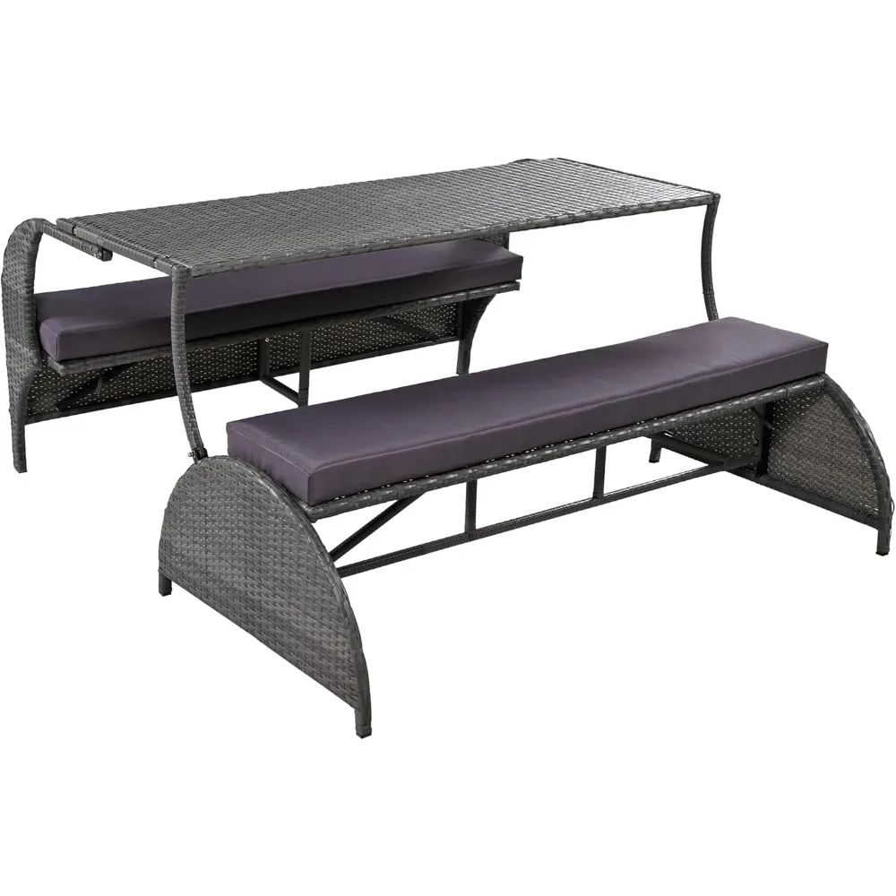 Outdoor Patio Loveseat Modern Rattan 2 Seat Conversation Set Convertible Picnic Upholstered Bench Table Portable Picnic Table Co
Outdoor Patio Loveseat Modern Rattan 2 Seat Conversation Set Convertible Picnic Upholstered Bench Table Portable Picnic Table Co