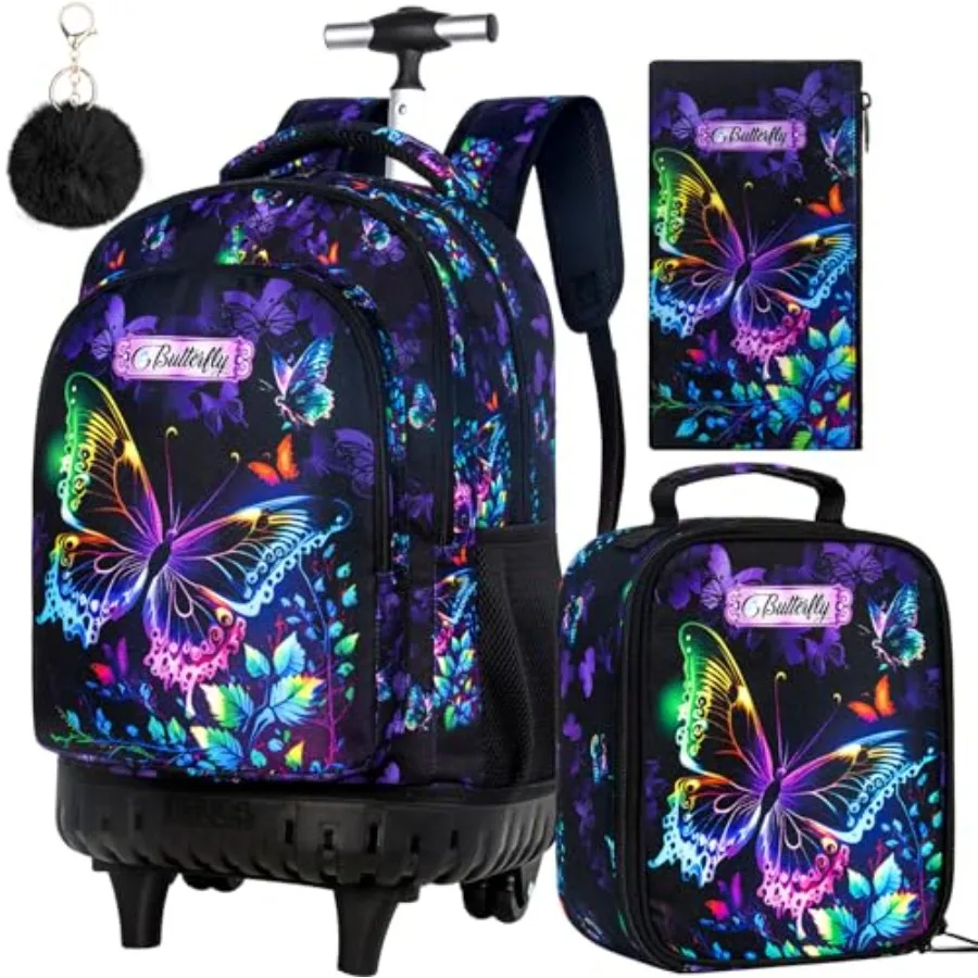 3Pcs Rolling Backpack for Girls Women, Roller Bookbag with Wheels, Wheeled Backpacks Set for Elementary Toddler
3Pcs Rolling Backpack for Girls Women, Roller Bookbag with Wheels, Wheeled Backpacks Set for Elementary Toddler