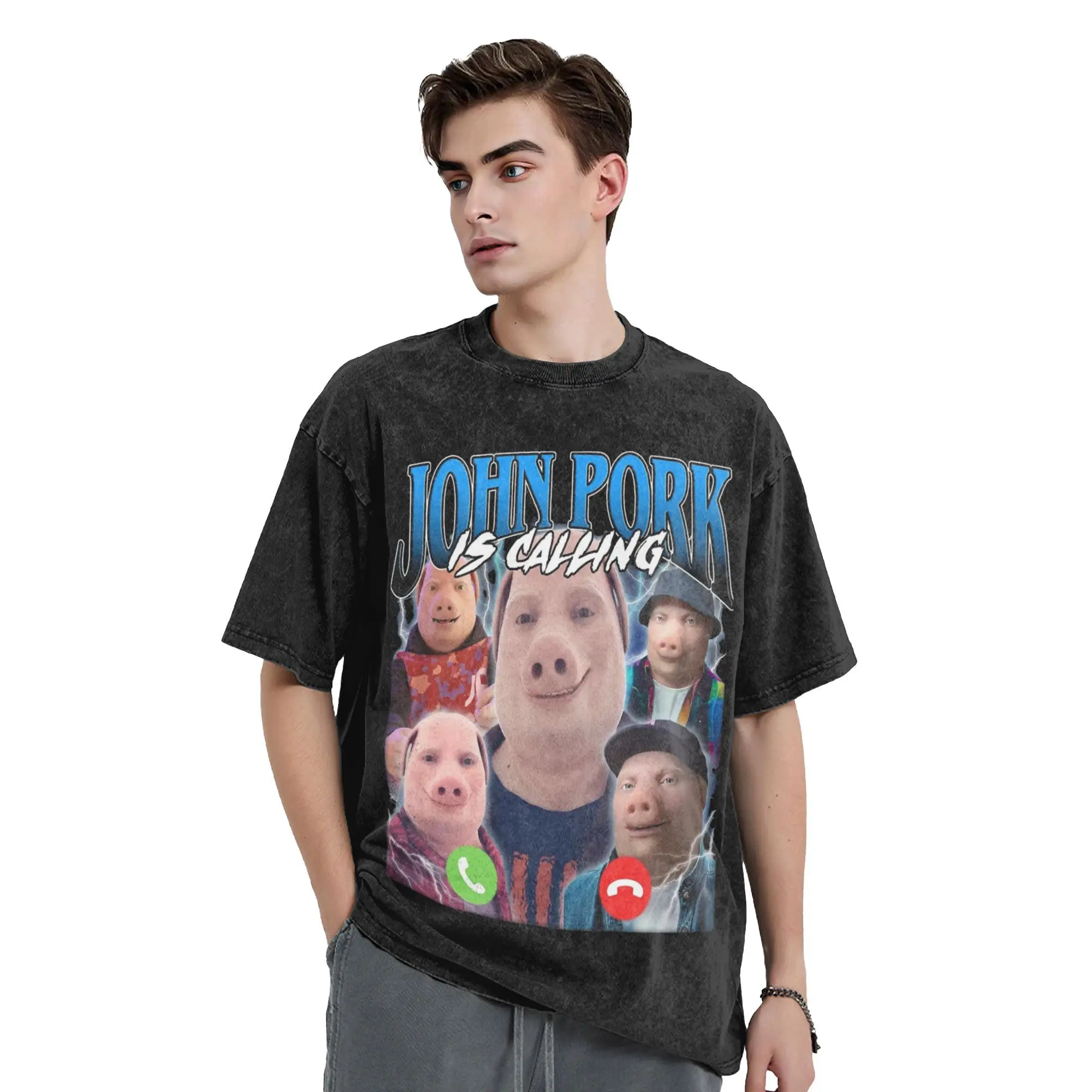 Funny John Pork Is Calling Answer Call Phone T Shirt Washed 100% Cotton T-Shirts Vintage for Men Women Printed Tee Shirt
Funny John Pork Is Calling Answer Call Phone T Shirt Washed 100% Cotton T-Shirts Vintage for Men Women Printed Tee Shirt