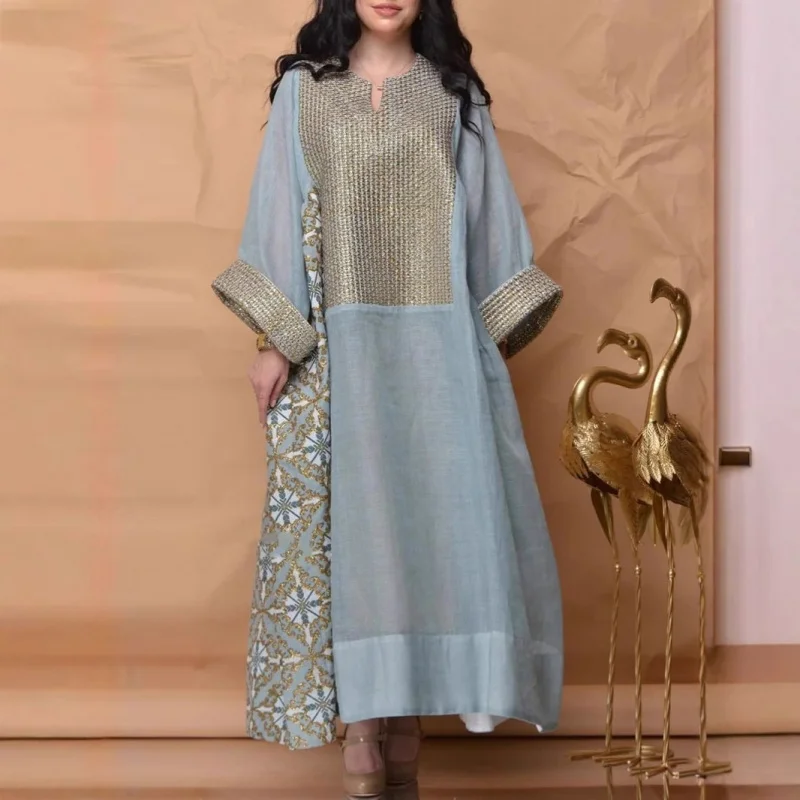 Spring and Summer New European and American New Women's Clothes 2025 Printed Breathable Long Sleeve Loose Dress Djellaba
Spring and Summer New European and American New Women's Clothes 2025 Printed Breathable Long Sleeve Loose Dress Djellaba