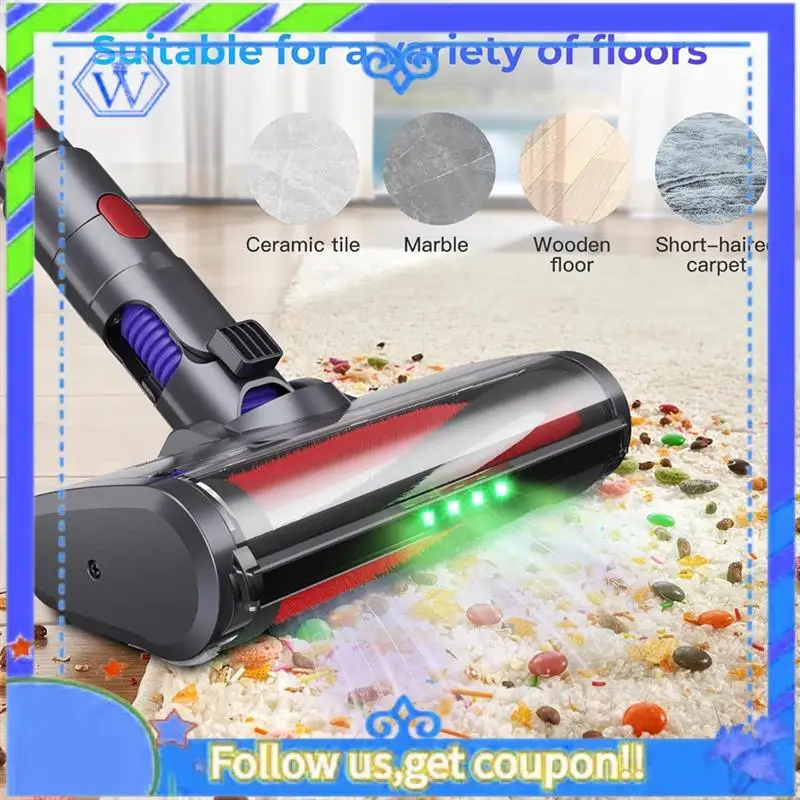 Насадка для паркетного пола для пылесосов Dyson V7 V8 V10 V11 V15 со светодиодными фарами, роликовая щетка с щетиной
Насадка для паркетного пола для пылесосов Dyson V7 V8 V10 V11 V15 со светодиодными фарами, роликовая щетка с щетиной