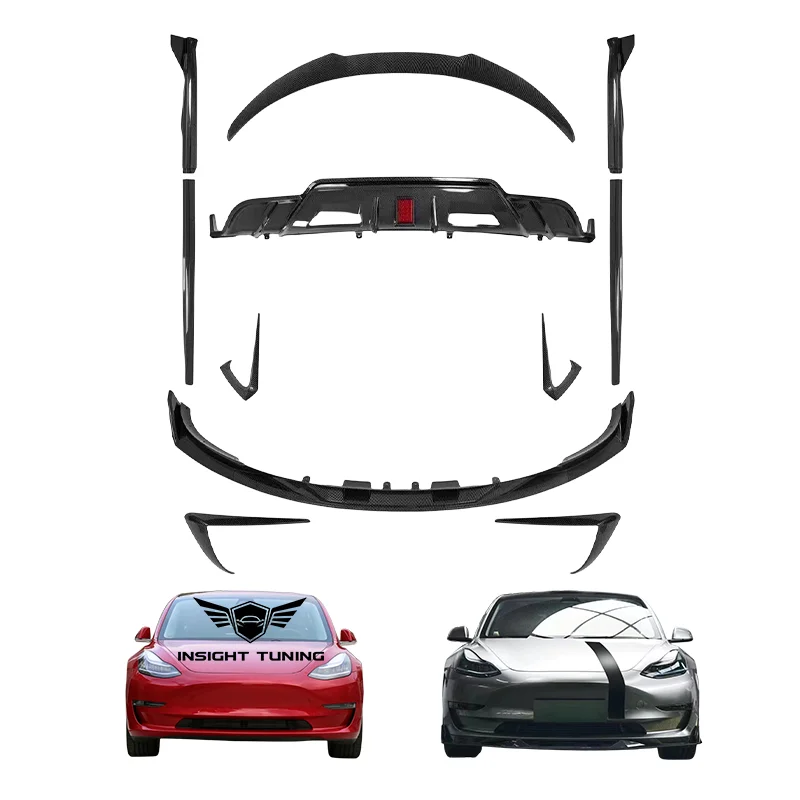 Carbon Look Bumper Lip Body Kit For Tesla Model 3 Front Lip Rear Lip Wing Bodykit
Carbon Look Bumper Lip Body Kit For Tesla Model 3 Front Lip Rear Lip Wing Bodykit