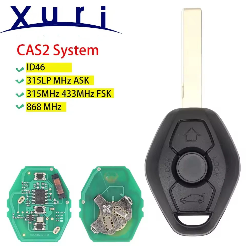 Автомобильный дистанционный ключ системы Xuri CAS2 для BMW 3/5 серии 7 315/433/868 МГц с чипом ID 46 HU58 HU92 Blade
Автомобильный дистанционный ключ системы Xuri CAS2 для BMW 3/5 серии 7 315/433/868 МГц с чипом ID 46 HU58 HU92 Blade