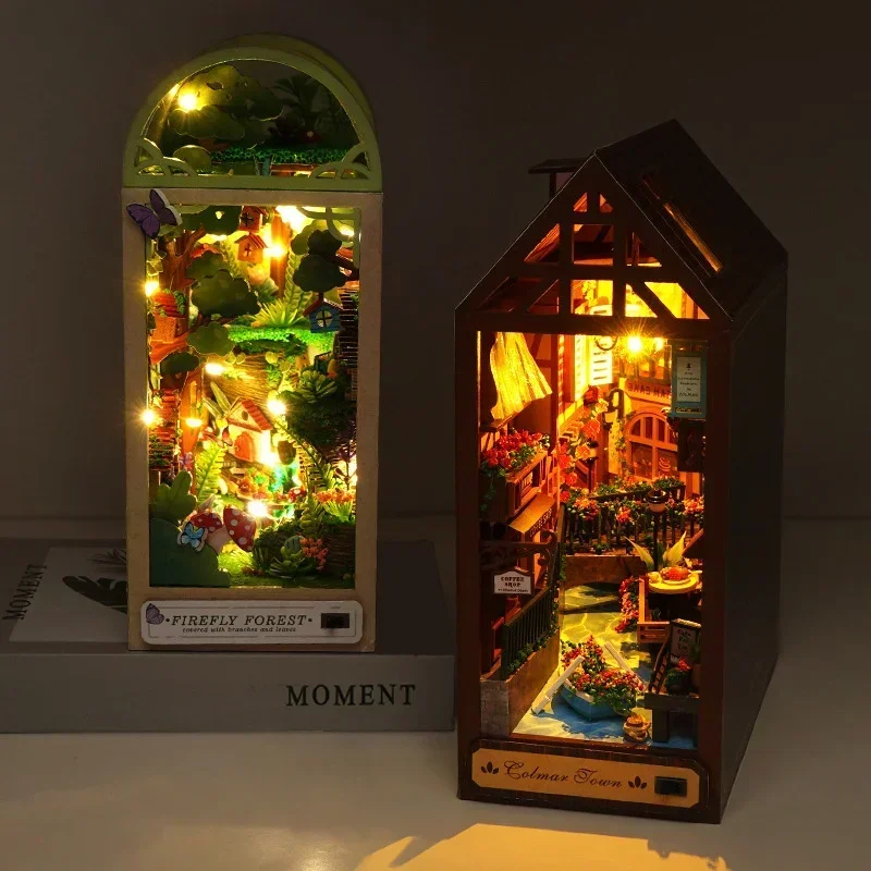 DIY Wooden Book Nook Fairy Tale Town Shelf Insert Kit Miniature Bookshelf Forest House Dollhouse Bookend Toys Girls Xmas Gifts
DIY Wooden Book Nook Fairy Tale Town Shelf Insert Kit Miniature Bookshelf Forest House Dollhouse Bookend Toys Girls Xmas Gifts