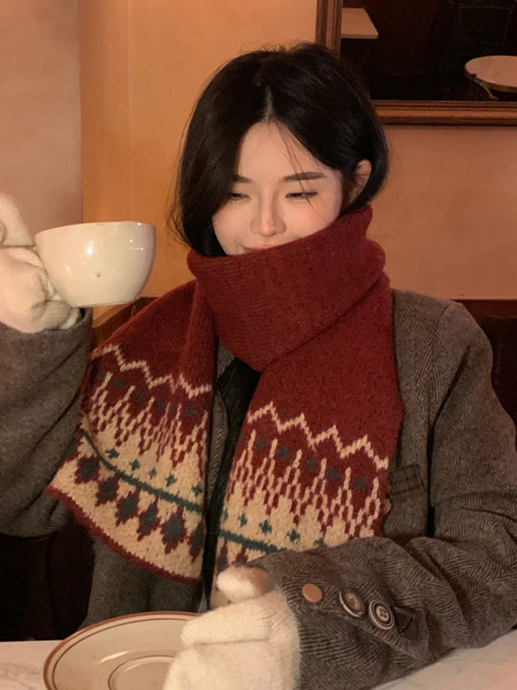 Women Winter Knitted Scarf Headscarf Ladies Casual Red Print Warm Scarve Mujer Foulard Wrap Shawl New Christmas New Year Gifts
Women Winter Knitted Scarf Headscarf Ladies Casual Red Print Warm Scarve Mujer Foulard Wrap Shawl New Christmas New Year Gifts