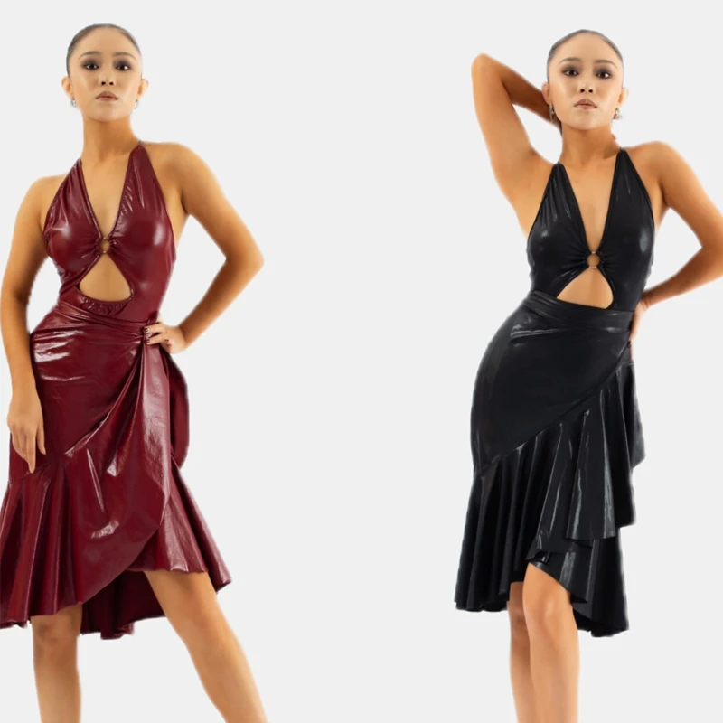 Fashion Women Latin Dance Competition Costumes Adults Sexy Cutout Latin Top Leather Skirt Tango Samba Rumba Dancewear SL9744
Fashion Women Latin Dance Competition Costumes Adults Sexy Cutout Latin Top Leather Skirt Tango Samba Rumba Dancewear SL9744