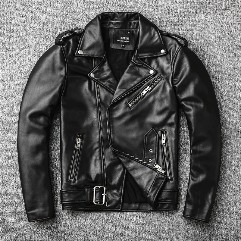 New top-layer leather for men motorcycle belt lapel coat
New top-layer leather for men motorcycle belt lapel coat