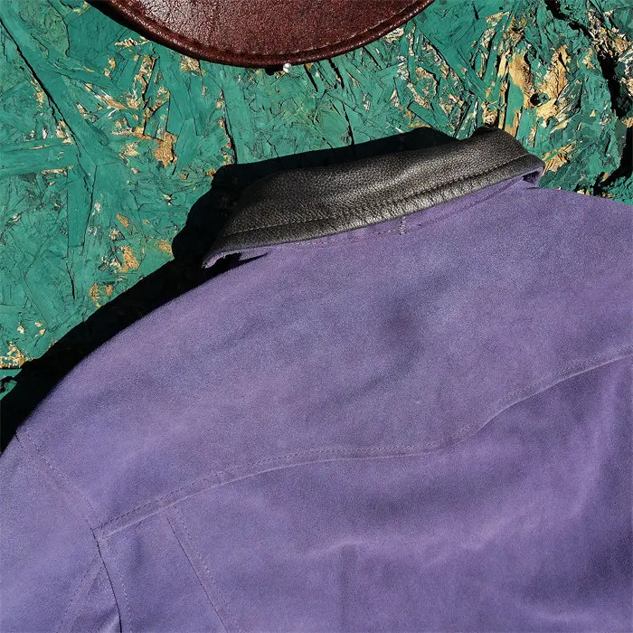 Men Purple Suede Cowhide Genuine Leather Jacket Mendoza Moon Pocket Lapel Fashion Biker Coat 166 Sba1617ca2f564bfc90a3d4fccbe75086n